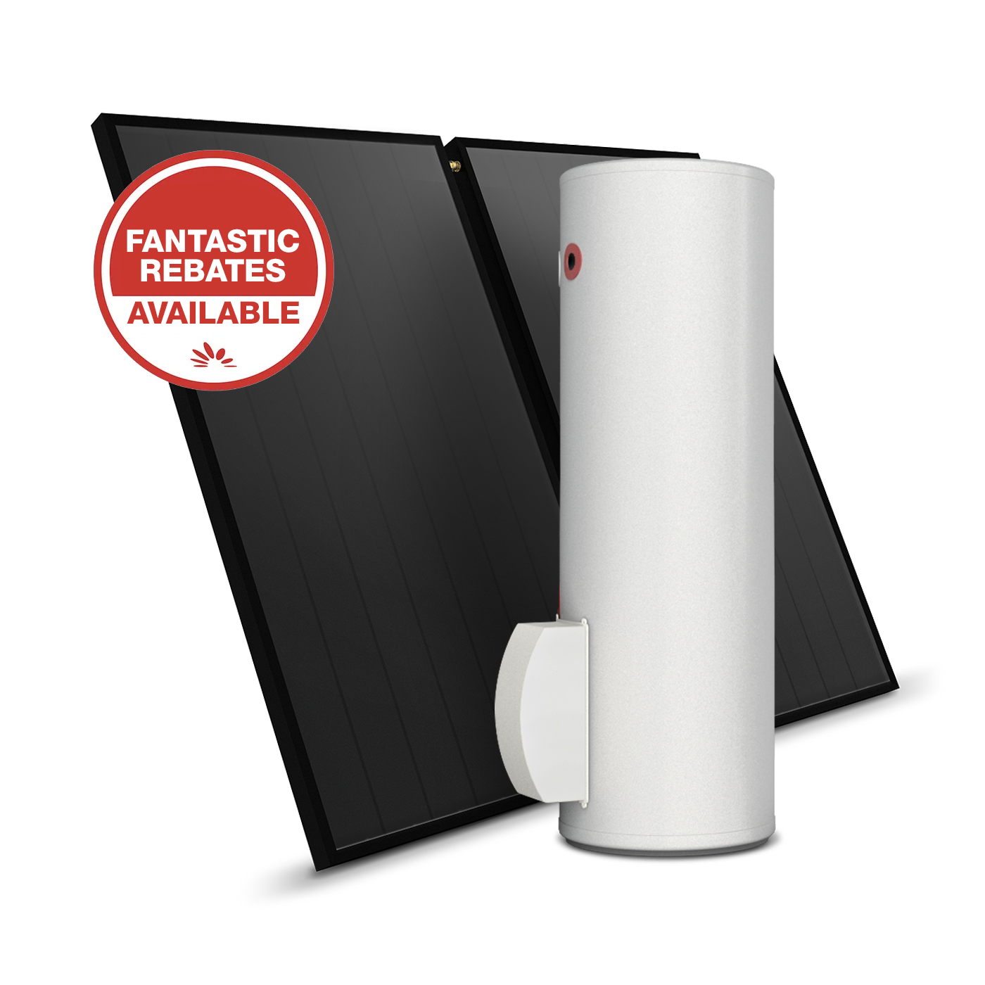 SPLITLINE 300L System with 2 Flat Plate Collectors and Electric Boost