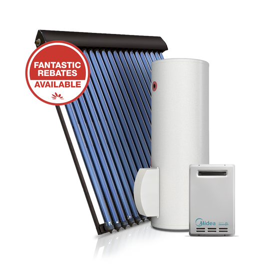 SPLITLINE 200L System with 20 Evacuated Tubes and 20L/min Boost (Natural Gas)