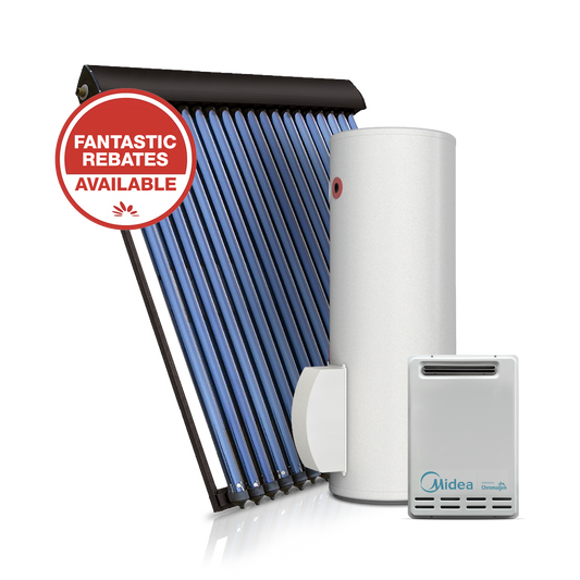 SPLITLINE 200L System with 20 Evacuated Tubes and 26L/min Boost (Natural Gas)