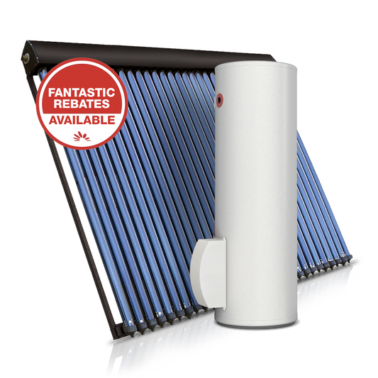 SPLITLINE 300L System with 30 Evacuated Tubes Electric Boost