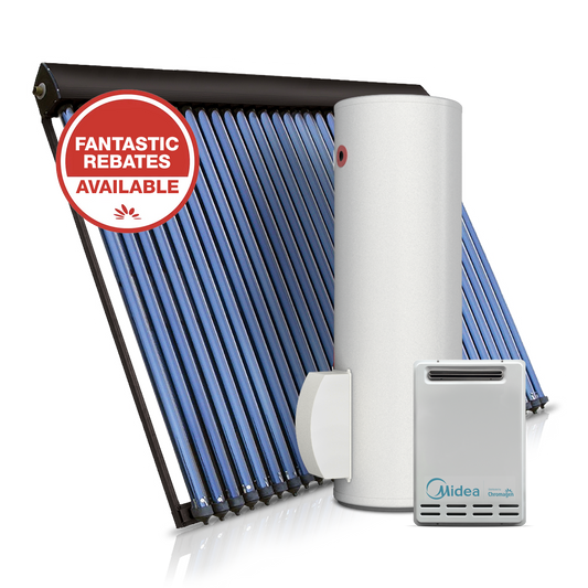 SPLITLINE 300L System with 30 Evacuated Tubes and 26L/min Boost (Natural Gas)