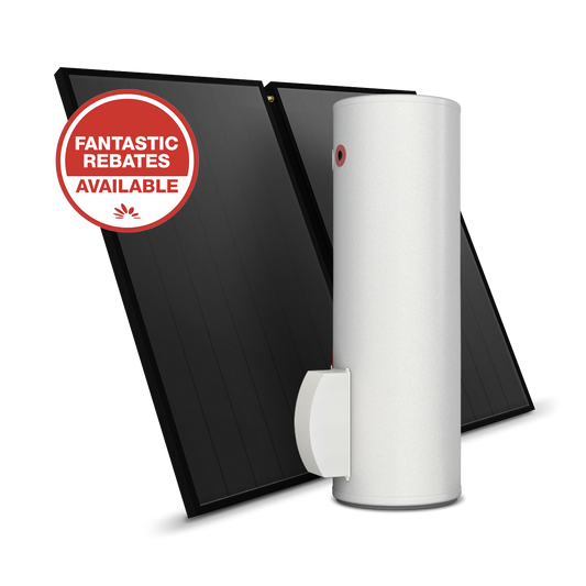 SPLITLINE 300L System with 2 Flat Plate Collectors and Electric Boost