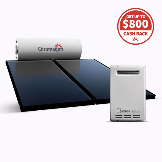 ROOFLINE 300L System with 2 Flat Plate Collectors and 20L/min Boost (LPG)